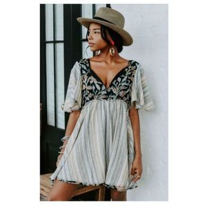 NEW Free People Under the Sun Tunic Dress Striped Babydoll Size Small
